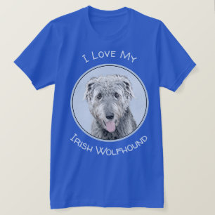アイルランド·ウ絵画ルフハウンドズ-かわいいオリジナルのドッグアート Tシャツ