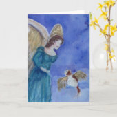 アイルランド・エンジェル・アンド・キャット・エンジェル・グリーテ空白のィング・カード カード (黄色い花)