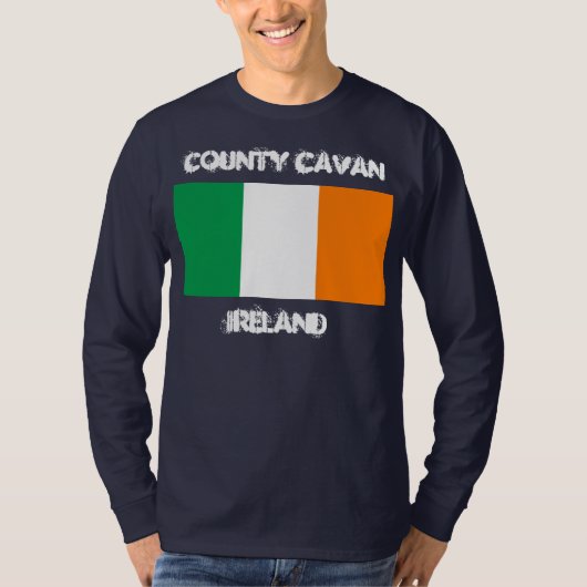 アイルランド、カバン県とアイルランドの国旗 Tシャツ (正面)