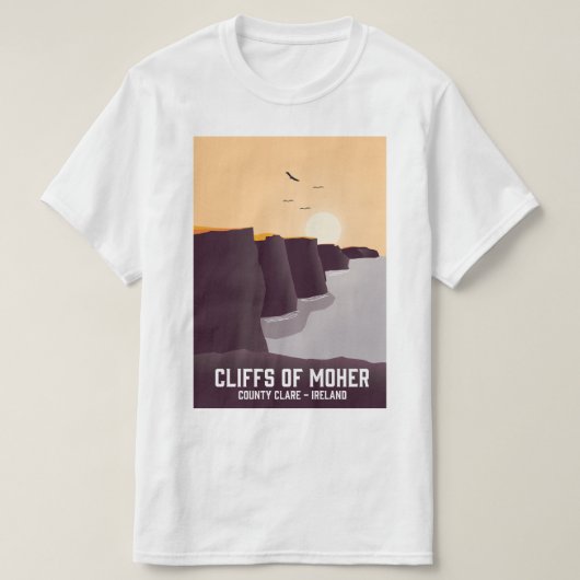 アイルランド クレア県 モーハー崖 Tシャツ (デザイン正面)
