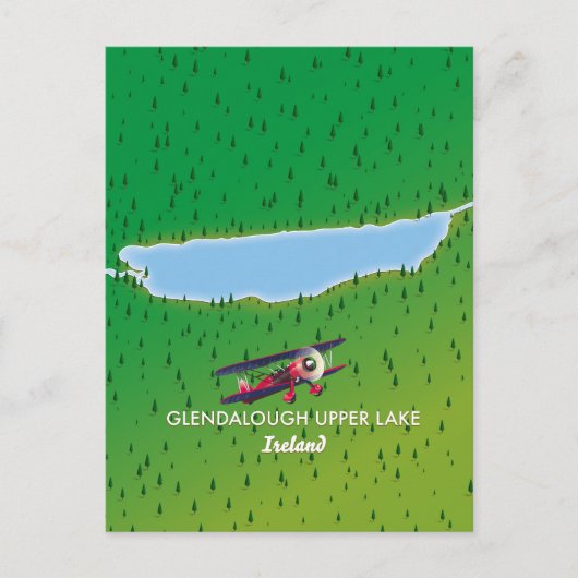アイルランド グレンダラフ上湖 マップ ポストカード (正面)