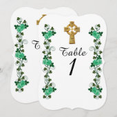 アイルランド ケルトクロス テーブルナンバーカード 招待状 (正面/裏面)