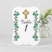 アイルランド ケルトクロス テーブルナンバーカード 招待状 (スタンド正面)