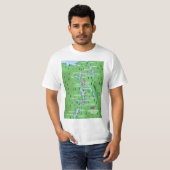 アイルランド シャノン川の地図 Tシャツ (正面フル)