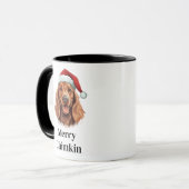 アイルランド・セッター 犬 サンタ帽子 クリスマス マグカップ (正面左)