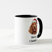 アイルランド・セッター 犬 サンタ帽子 クリスマス マグカップ (正面右)