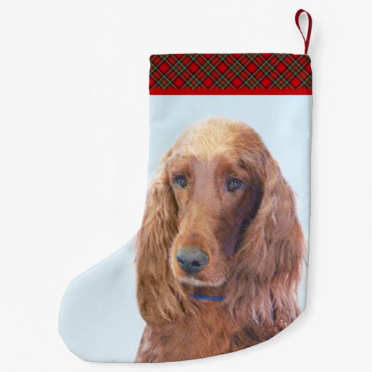 アイルランド·セッ絵画ターさん-かわいいオリジナルのドッグアート スモールクリスマスストッキング (裏面)