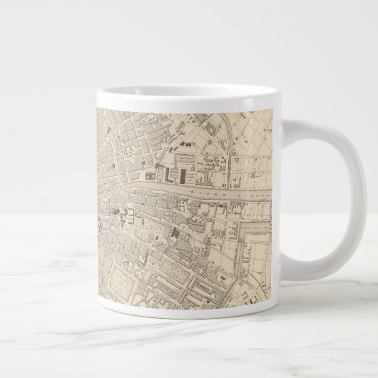 アイルランド·ダブリンの地図 ジャンボコーヒーマグカップ (右)