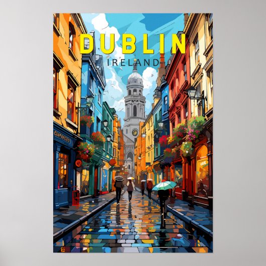 アイルランド ダブリン 旅行 アート ヴィンテージ ポスター (正面)