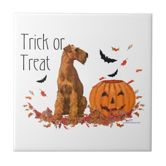 アイルランド・テリア ハロウィン タイル (正面)