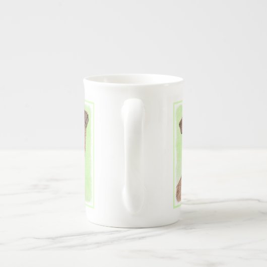 アイルランド・テ絵画リアーズ – かわいいオリジナルのドッグアート ボーンチャイナマグカップ (裏面)