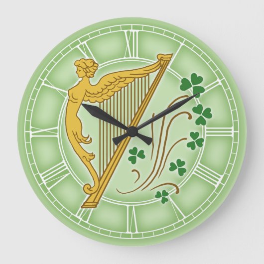 アイルランド・ハープ ラージ壁時計 (正面)