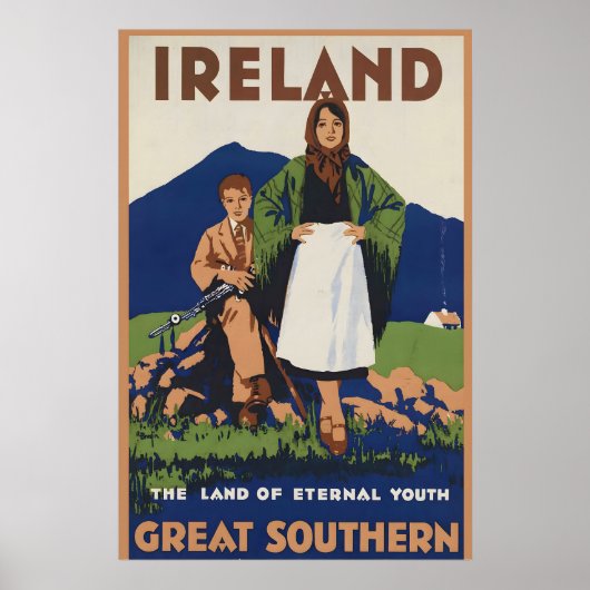 アイルランド ビンテージ 旅行ポスター 印刷 ポスター (正面)