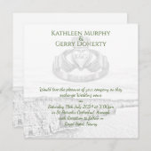 アイルランド モハーの崖 & アイルランドのクラダ リング 招待状 (正面/裏面)