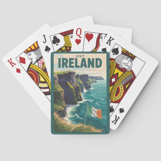 アイルランド モーハーの崖 イラスト 旅行アート トランプ (裏面)