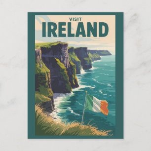 アイルランド モーハーの崖 イラスト 旅行アート ポストカード