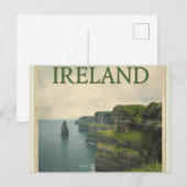 アイルランド モーハーの崖 ヴィンテージ旅行 ポストカード (正面/裏面)