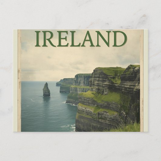 アイルランド モーハーの崖 ヴィンテージ旅行 ポストカード (正面)