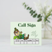 アイルランド・レプレチャウン・ハム無線QSLカカスタマイズードイット! ポストカード (スタンド正面)