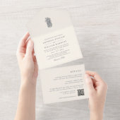 アイルランド ヴィンテージ パイナップル ウェディング オールインワン招待状 (貼ってはがせる)