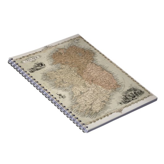 アイルランド、出版されたc.1850 (手色のenの地図 ノートブック (右側)