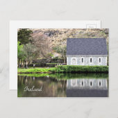アイルランド、教会、石垣、湖、写真 ポストカード (正面/裏面)