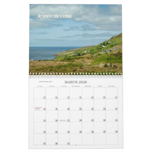 アイルランド |旅行の写真と引用文 カレンダー (3月 2026)