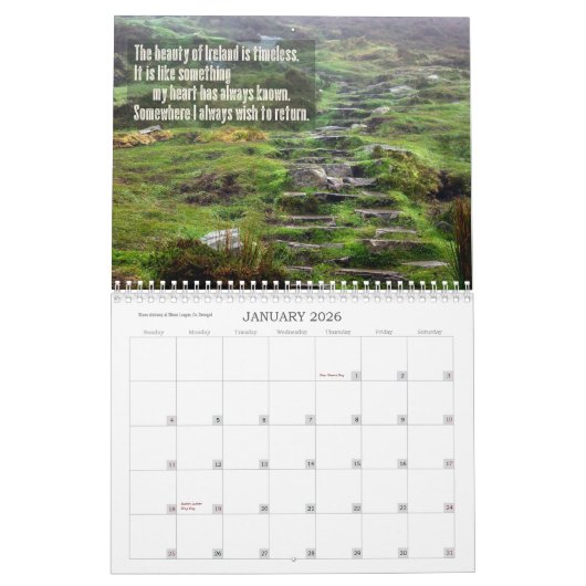 アイルランド |旅行の写真と引用文 カレンダー (1月 2026)