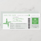 アイルランド 聖ブリギッドの十字架 結婚式 搭乗券 セーブザデート (正面/裏面)