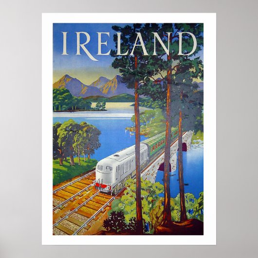 アイルランド、鉄道、景観ビュー、ヴィンテージ、旅行 ポスター (正面)