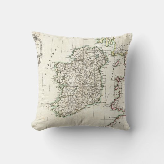 アイルランド(1771年)のヴィンテージの地図 クッション (正面)