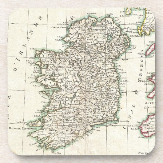 アイルランド(1771年)のヴィンテージの地図 コースター (正面)