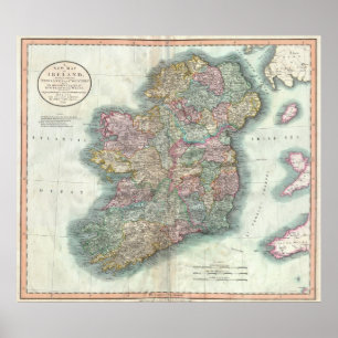 アイルランド(1799年)のヴィンテージの地図 ポスター