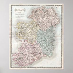アイルランド(1850年)のヴィンテージの地図 ポスター