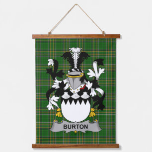 アイルランド Burton コート・オブ・アームズ ファミリークレスト 吊り下げ型タペストリー