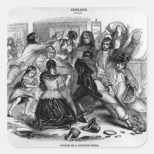 アイルランド、c.1845のポテトの店の攻撃 スクエアシール (正面)