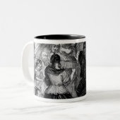 アイルランド、c.1845のポテトの店の攻撃 ツートーンマグカップ (正面左)