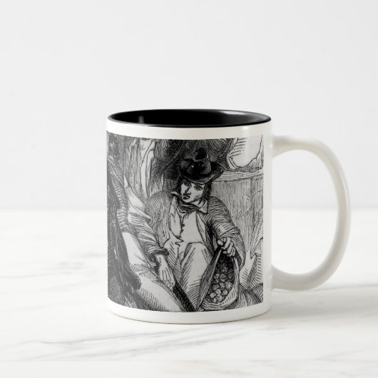 アイルランド、c.1845のポテトの店の攻撃 ツートーンマグカップ (右)