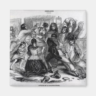 アイルランド、c.1845のポテトの店の攻撃 マグネット