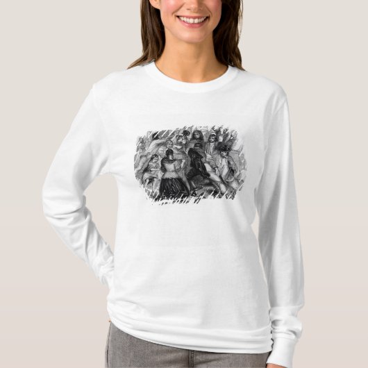 アイルランド、c.1845のポテトの店の攻撃 tシャツ (正面)