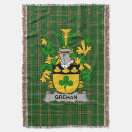 アイルランド GrehanまたはO_Greaghan家の紋章 ファミリーCr スローブランケット