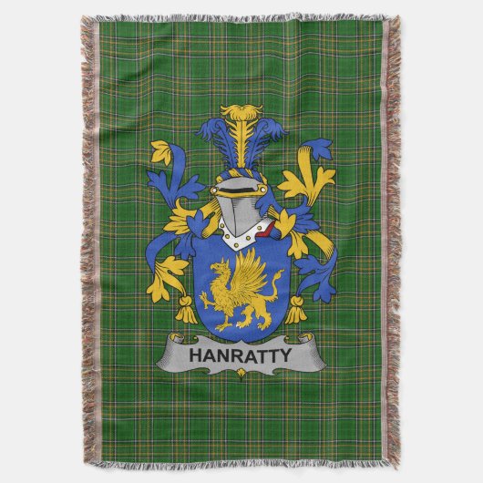 アイルランド HanrattyもしくはO_Hanraghty家の紋章 ファミリー スローブランケット (正面縦)