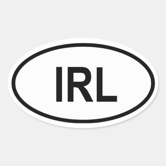 アイルランド「IRL」 楕円形シール (正面)