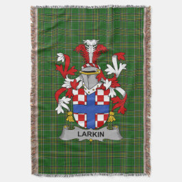 アイルランド Larkin または O_Larkin 紋章 ファミリー クレスト スローブランケット