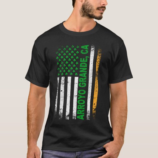 アイルランド、st patricks day、アメリカ国旗、アロマスCA、 Tシャツ (正面)