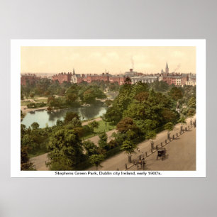 アイルランド – Stephens Green Park c1900, Dublin ポスター
