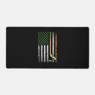 アイルランドUSA国旗Leprechaun Lucky Hockey St. Patrick デスクマット