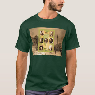 アイルラ男性へンド・ヒーロー像 – 濃いTシャツ – 緑 Tシャツ