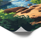 アイルロイヤルナショナルパークイラストレーショントラベルアート ポスター (角)