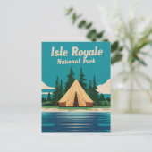 アイルロイヤルナショナルパークキャンピングイラストレーション シーズンポストカード (スタンド正面)